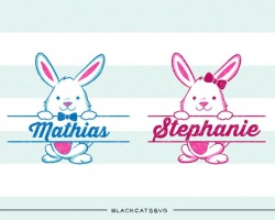 Easter split Bunnies SVG boy and girl file Cutting File Clipart in Svg,  Eps, Dxf, Png for Cricut & Silhouette