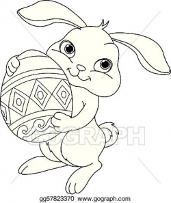 EPS Illustration - easter bunny. coloring page. Vector Clipart ...