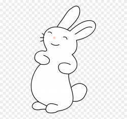 White Rabbit Easter Bunny Hare Cartoon - Kawaii Bunny Colouring Page ...