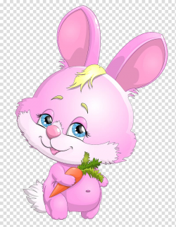 Easter Bunny Rabbit Cuteness , Cute Pink Bunny with Carrot , pink ...