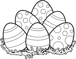 Easter Clipart Black and White | Easter Bunny & Eggs | Egg pictures ...