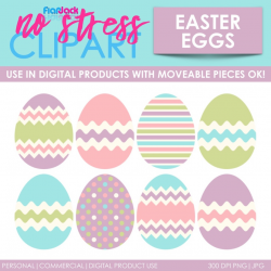 Pastel Easter Eggs Clip Art - FlapJack Educational Resources