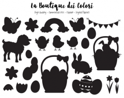 Easter clip art silhouette - 15 clip arts for free download on EEN