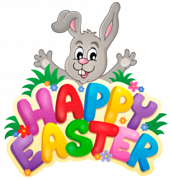 Transparent Happy Easter with Bunny PNG Clipart Picture | Gallery ...