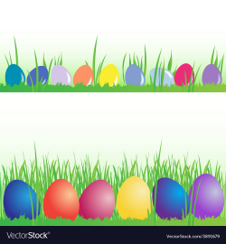 Easter eggs banner set