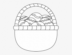 Blank Black And White Basket Of Easter Eggs Clip Art - Black And ...