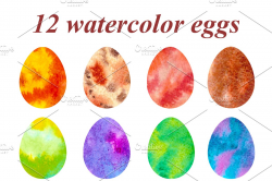 Watercolor Clip Art - Easter eggs. ~ Illustrations ~ Creative Market