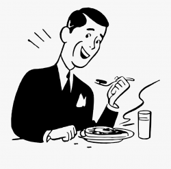 Eating Clip Art - Man Eating Clipart Black And White #61223 ...