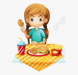 Eating Breakfast Clipart - Animated Girl Eating Food #192850 ...