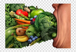 Eating Healthy diet Fruit, Mouth to eat vegetables ...
