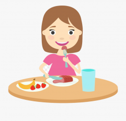 Healthy Food Kids Eating Clipart Transparent Png - Girl ...