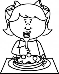 Child eating clipart black and white 1 » Clipart Station