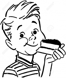 Cake black and white eating cake clip art - WikiClipArt
