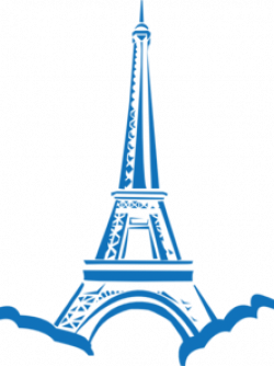 Blue Eiffel Tower Silhouette Clip Art at Clker.com - vector clip art ...