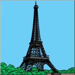 Clip Art: Eiffel Tower Color I abcteach.com | abcteach