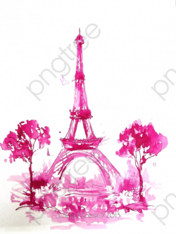 Eiffel Tower, Drawing Eiffel Tower, Pink Eiffel Tower, Ficus PNG ...