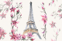 Paris clipart, Watercolor Clipart, Eiffel Tower