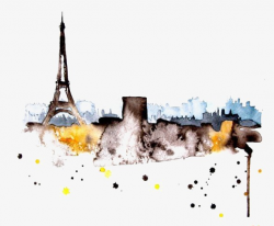 Paris Watercolor Background, Paris Clipart, Watercolor Clipart ...