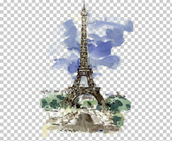 Eiffel Tower Watercolor Painting Work Of Art Illustration PNG ...