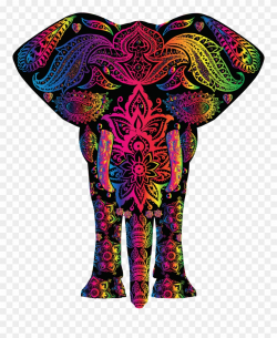 Free Clipart Of A Colorful Elephant - Colorful Elephant - Png ...