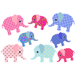 Colorful Retro Elephants clipart, cliparts of Colorful Retro ...