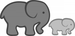 Grey Elephant Mom & Baby Clip Art at Clker.com - vector clip art ...
