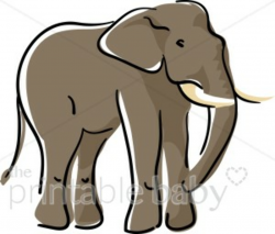 Gray Elephant Clipart | Jungle Baby Clipart