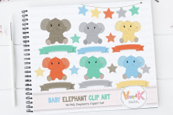 Cute Elephant Clip Art, Elephant Clipart set, Baby Boy Shower, Blue  Elephant Clipart, Nursery Scrapbooking, Polka Dot Pattern