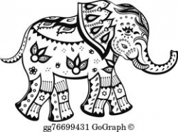 Tribal Elephant Clip Art - Royalty Free - GoGraph