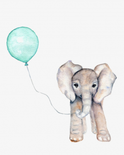 Watercolor Elephant, Elephant Clipart, Watercolor Clipart, Elephant ...