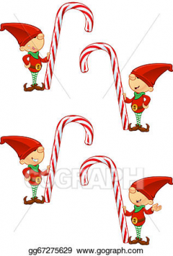 Vector Stock - Red elf - holding candy cane. Stock Clip Art ...