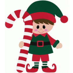 Silhouette Design Store - View Design #47935: elf holding candy cane ...