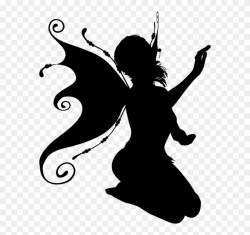 Silhouette Fairy Drawing Elf - Fairy Silhouette Sitting Clipart ...
