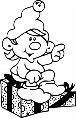 Elf black and white elf free a christmas elf sitting clipart ...