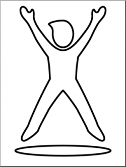 Clip Art: Simple Exercise: Jumping Jacks B&W I abcteach.com ...