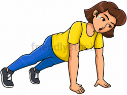 Young Woman Doing Push Ups | Free vector illustration ...