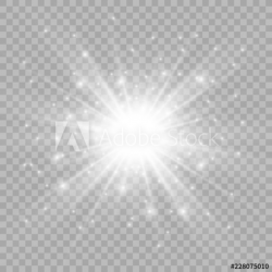 White glowing light burst explosion with transparent. Vector ...