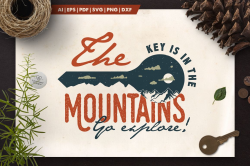 Mountain Key Logo Badge - A Mountain Adventure SVG Badge