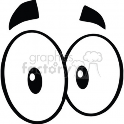 Royalty Free RF Clipart Illustration Black And White Cute Cartoon Eyes  clipart. Royalty-free clipart # 395865