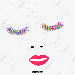 Color Eyelashes, Color Clipart, Decorative Eyelashes, Red ...