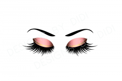 Instant Download, Lash Clipart, pink gold lashes clip art ...