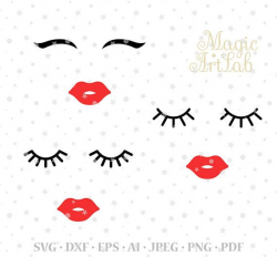 Lip svg, Eyelash svg, Eyelashes svg, Lip svg, Woman face svg ...