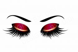 Instant Download, Lash Clipart, red gold lashes clip art ...