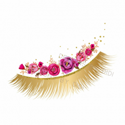 Instant Download, Lash Clipart, pink gold lashes clip art ...