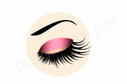 Instant Download, Lash Clipart, pink gold lashes clip art ...