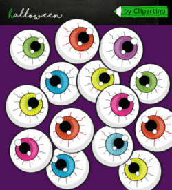 Spooky Halloween eyes clipart commercial use