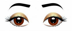 Brown Eyes With Eyebrows Png Clip Art - Transparent Background Eye ...