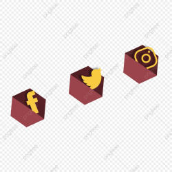 Brown Social Media Icons, Facebook, Twitter, Instagram PNG ...