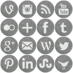 Free round silver sparkle social media icons | Social media ...