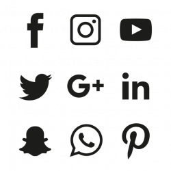 Social Media Black Icons Set, Social, Media, Icon PNG and ...